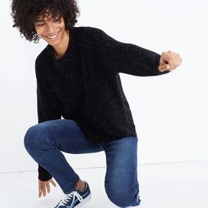 madewell • cashmere speckled sweater (black)